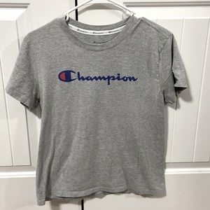 Womens grey champion tee shirt size medium